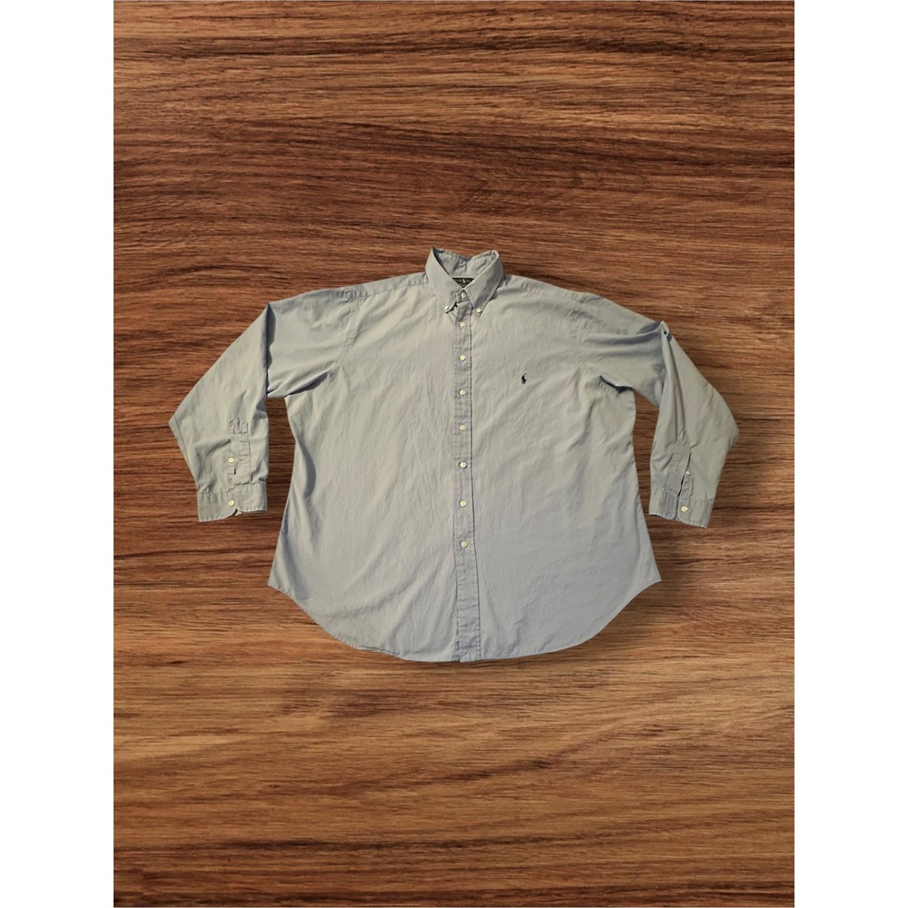 Ralph Lauren Button‎ Down Shirt Mens 3XLT Blue Classic Fit Long Sleeve